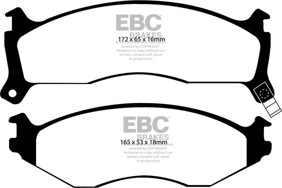 EBC Brakes DP1194 - Brake Pad Set, disc brake autospares.lv