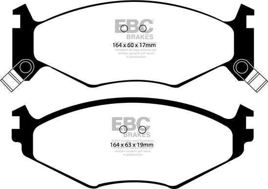 EBC Brakes DP1119 - Brake Pad Set, disc brake autospares.lv