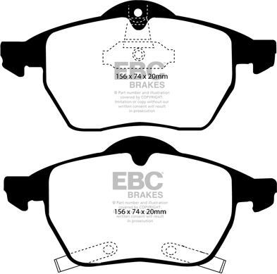 EBC Brakes DP51187NDX - Brake Pad Set, disc brake autospares.lv