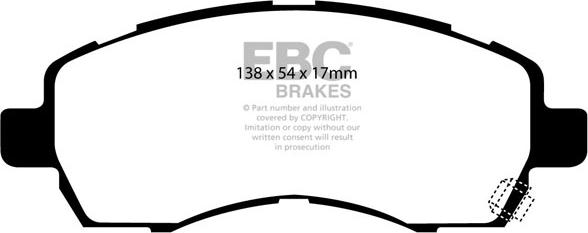 EBC Brakes DP21138 - Brake Pad Set, disc brake autospares.lv