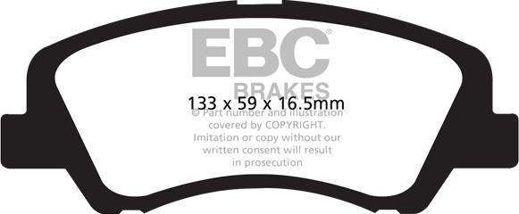 EBC Brakes DP1899 - Brake Pad Set, disc brake autospares.lv