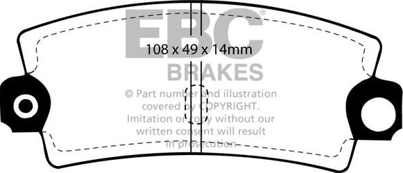 EBC Brakes DP189 - Brake Pad Set, disc brake autospares.lv