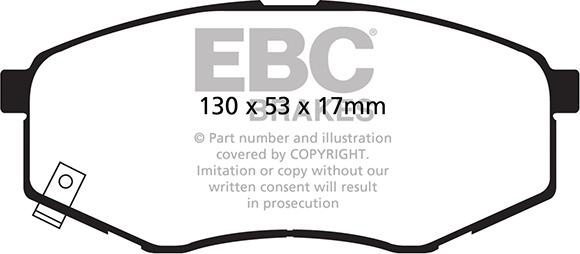 EBC Brakes DP21866 - Brake Pad Set, disc brake autospares.lv