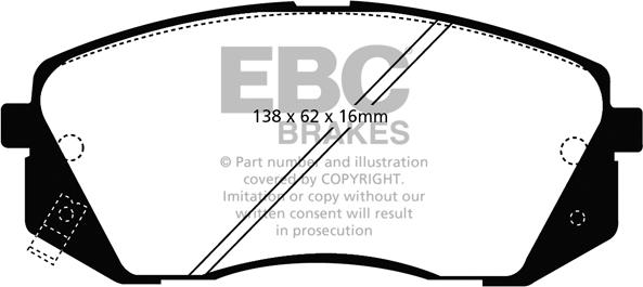 EBC Brakes DP21809 - Brake Pad Set, disc brake autospares.lv