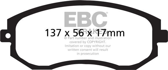 EBC Brakes DP1884 - Brake Pad Set, disc brake autospares.lv