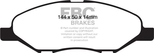 EBC Brakes DP1832 - Brake Pad Set, disc brake autospares.lv