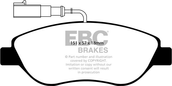 EBC Brakes DP1382 - Brake Pad Set, disc brake autospares.lv
