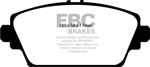 EBC Brakes DP1339 - Brake Pad Set, disc brake autospares.lv