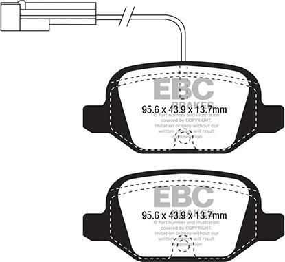 EBC Brakes DP21338/2 - Brake Pad Set, disc brake autospares.lv