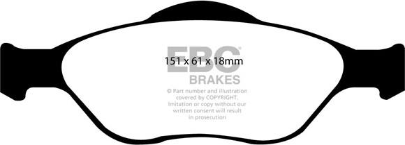 EBC Brakes DP1320 - Brake Pad Set, disc brake autospares.lv