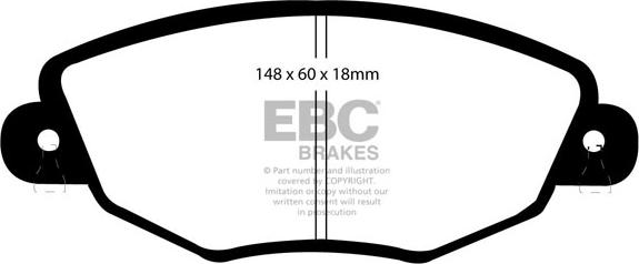 EBC Brakes DP1322 - Brake Pad Set, disc brake autospares.lv