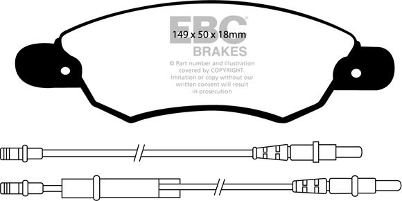 EBC Brakes DP1370 - Brake Pad Set, disc brake autospares.lv