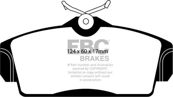 EBC Brakes DP1238 - Brake Pad Set, disc brake autospares.lv