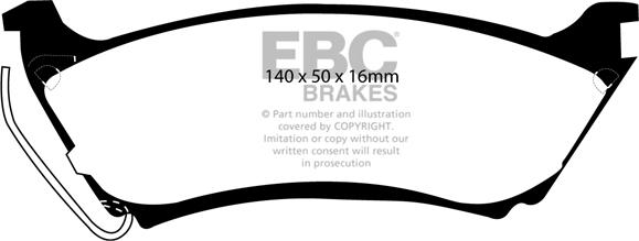 EBC Brakes DP61233 - Brake Pad Set, disc brake autospares.lv