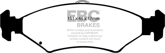 EBC Brakes DP1237 - Brake Pad Set, disc brake autospares.lv