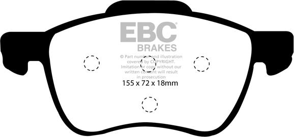 EBC Brakes DP1229 - Brake Pad Set, disc brake autospares.lv