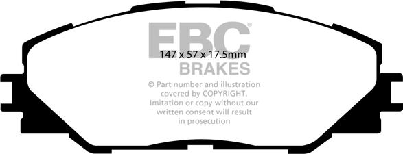 EBC Brakes DP1792 - Brake Pad Set, disc brake autospares.lv