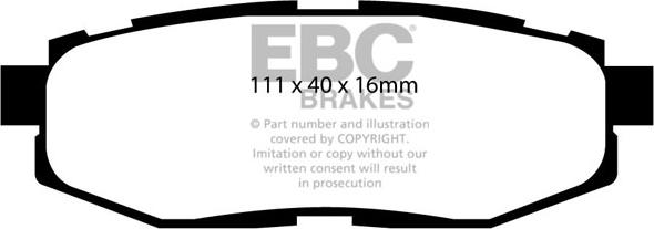 EBC Brakes DP51758NDX - Brake Pad Set, disc brake autospares.lv