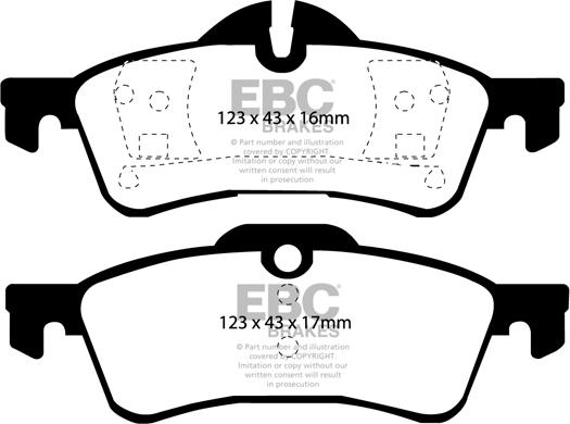 EBC Brakes DP31701C - Brake Pad Set, disc brake autospares.lv