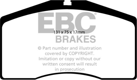 EBC Brakes DP3997C - Brake Pad Set, disc brake autospares.lv