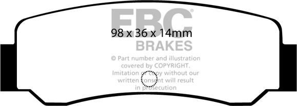 EBC Brakes DP392 - Brake Pad Set, disc brake autospares.lv