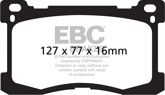 EBC Brakes DP31882C - Brake Pad Set, disc brake autospares.lv