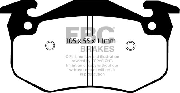 EBC Brakes DP2983 - Brake Pad Set, disc brake autospares.lv