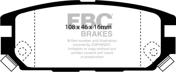 EBC Brakes DP5987NDX - Brake Pad Set, disc brake autospares.lv