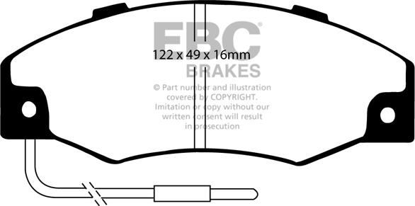 EBC Brakes DP2604 - Brake Pad Set, disc brake autospares.lv