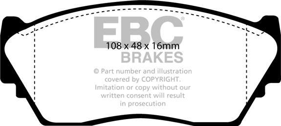 EBC Brakes DP2892 - Brake Pad Set, disc brake autospares.lv