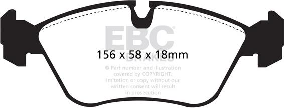 EBC Brakes DP880 - Brake Pad Set, disc brake autospares.lv