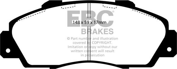 EBC Brakes DP2872 - Brake Pad Set, disc brake autospares.lv