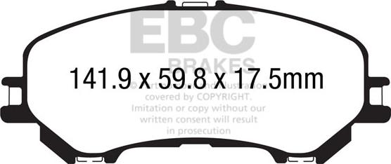 EBC Brakes DP23032 - Brake Pad Set, disc brake autospares.lv