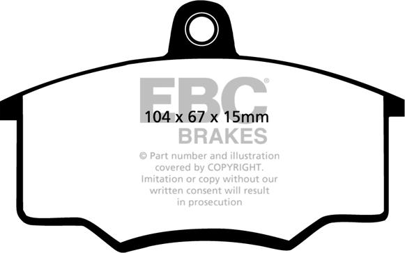 EBC Brakes DP310/2 - Brake Pad Set, disc brake autospares.lv