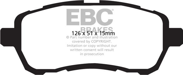 EBC Brakes DP42003R - Brake Pad Set, disc brake autospares.lv