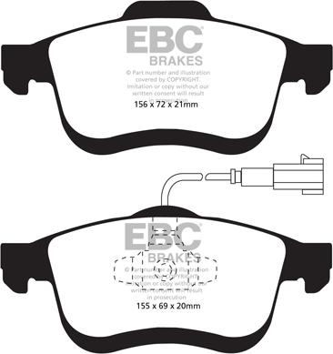 EBC Brakes DP22010 - Brake Pad Set, disc brake autospares.lv