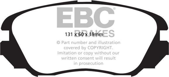 EBC Brakes DP22013 - Brake Pad Set, disc brake autospares.lv