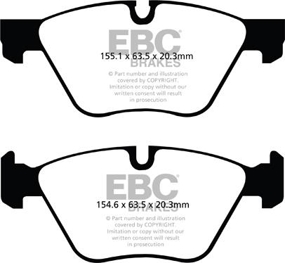 EBC Brakes DPX2088 - Brake Pad Set, disc brake autospares.lv