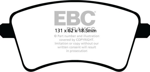 EBC Brakes DP22033 - Brake Pad Set, disc brake autospares.lv