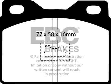 EBC Brakes DP2220 - Brake Pad Set, disc brake autospares.lv