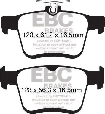 EBC Brakes DP42153R - Brake Pad Set, disc brake autospares.lv