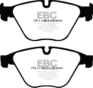 EBC Brakes DP22103 - Brake Pad Set, disc brake autospares.lv