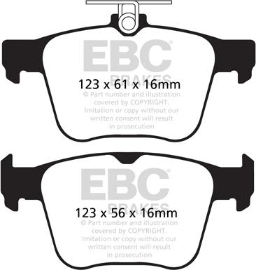 EBC Brakes DP42173R - Brake Pad Set, disc brake autospares.lv
