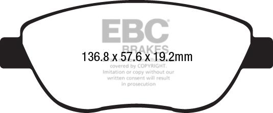 EBC Brakes DP22212 - Brake Pad Set, disc brake autospares.lv