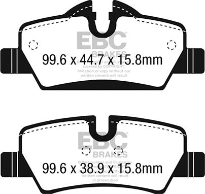 EBC Brakes DPX2228 - Brake Pad Set, disc brake autospares.lv