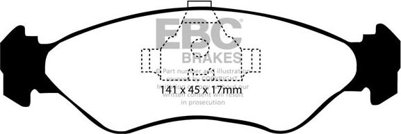 EBC Brakes DP2769 - Brake Pad Set, disc brake autospares.lv