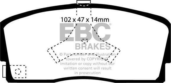 EBC Brakes DP2765 - Brake Pad Set, disc brake autospares.lv