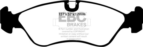 EBC Brakes DP2760 - Brake Pad Set, disc brake autospares.lv