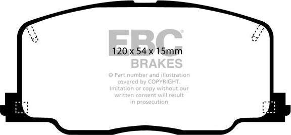 EBC Brakes DP2725 - Brake Pad Set, disc brake autospares.lv