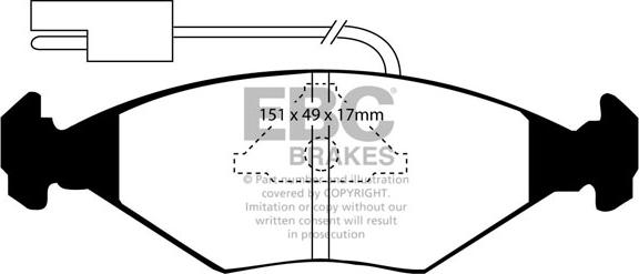 EBC Brakes DP704 - Brake Pad Set, disc brake autospares.lv